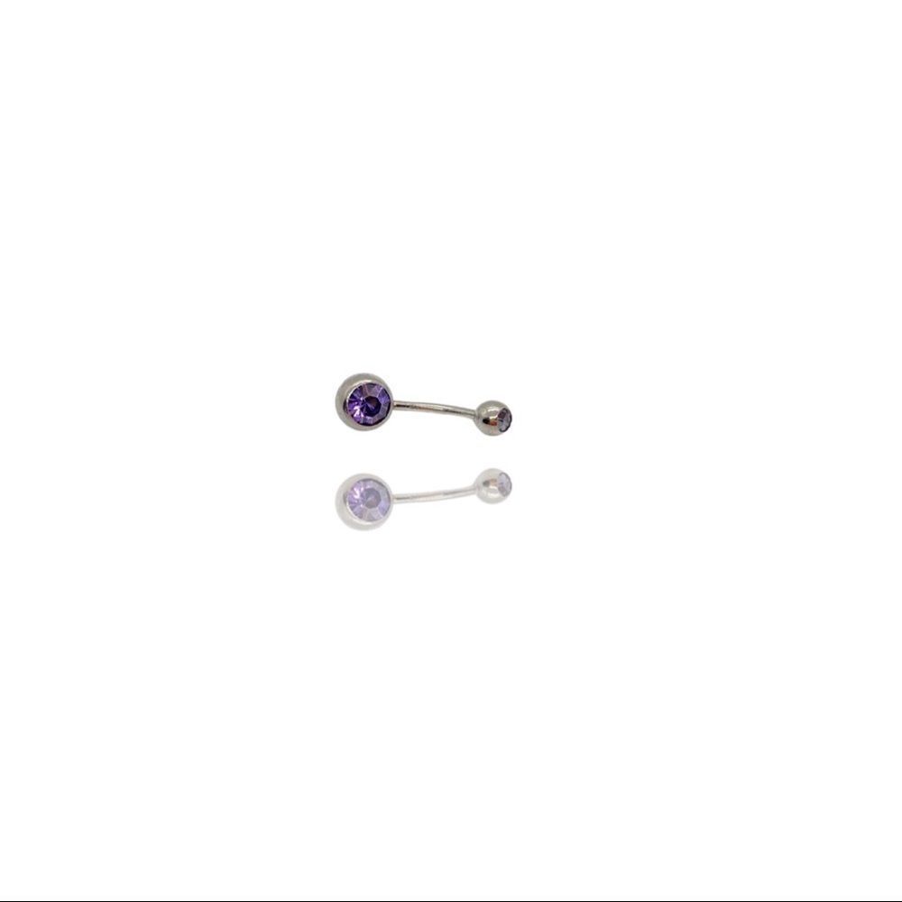 Belly Ring Double Tanzanite Gem